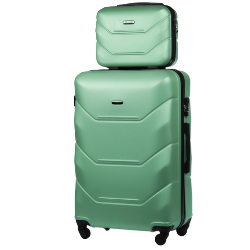 Reiseset Großer Koffer + Kosmetikkoffer aus ABS (XL+BC) Mint