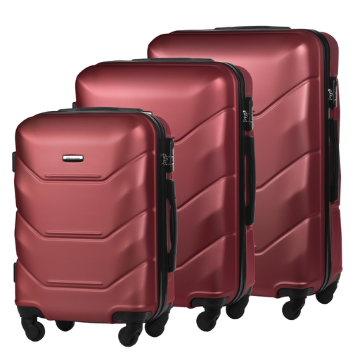 Dunkelrotes Hartschalenkoffer-Set