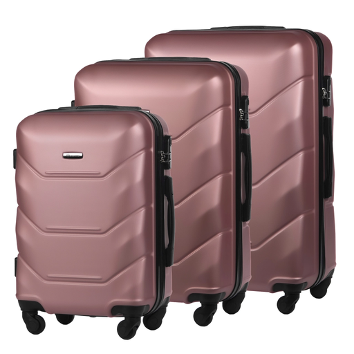 Rosa Hartschalenkoffer-Set