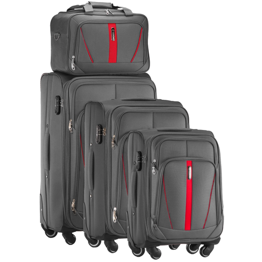 Graues Kofferset mit Reisetasche