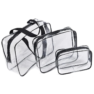 Set aus 3 transparenten Kosmetiktaschen 