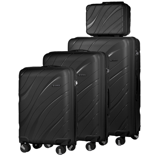 Set aus 4 robusten Koffern aus Polypropylen Schwarz