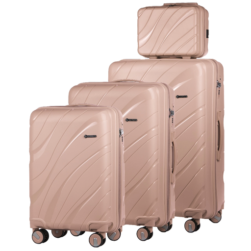 Set aus 4 robusten Koffern aus Polypropylen Rosa