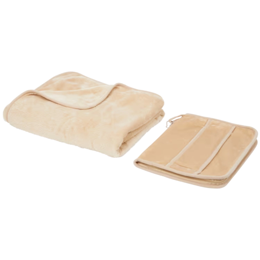 Reiseset 2-in-1: Decke und Kissen Beige