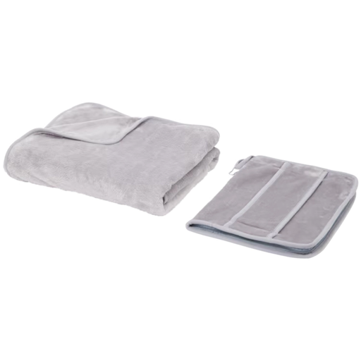 Reiseset 2-in-1: Decke und Kissen Grau