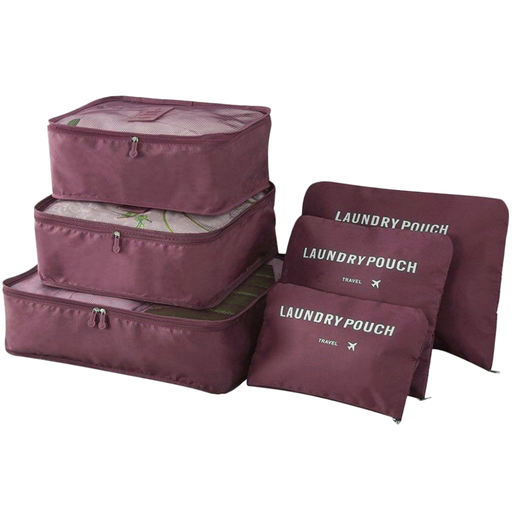 Dunkelrotes Reiseorganizer-Set
