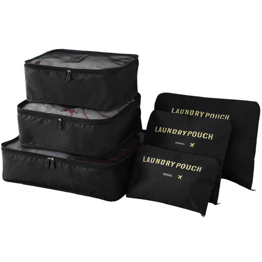 Schwarzes Reiseorganizer-Set